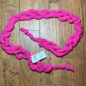 Handmade By Ann Domingos | Crocheted Chain Scarf | Hot Pink